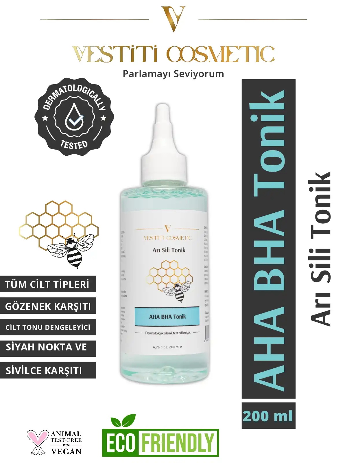 AHA BHA Tonik - Hyaluronic Acid Serum - C Vitamini Serum 3’lü Set